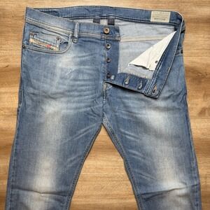 Diesel Jeans Men 34x32 Blue Tepphar Slim Carrot Stretch Denim 0R8M1 (Tagged 32)